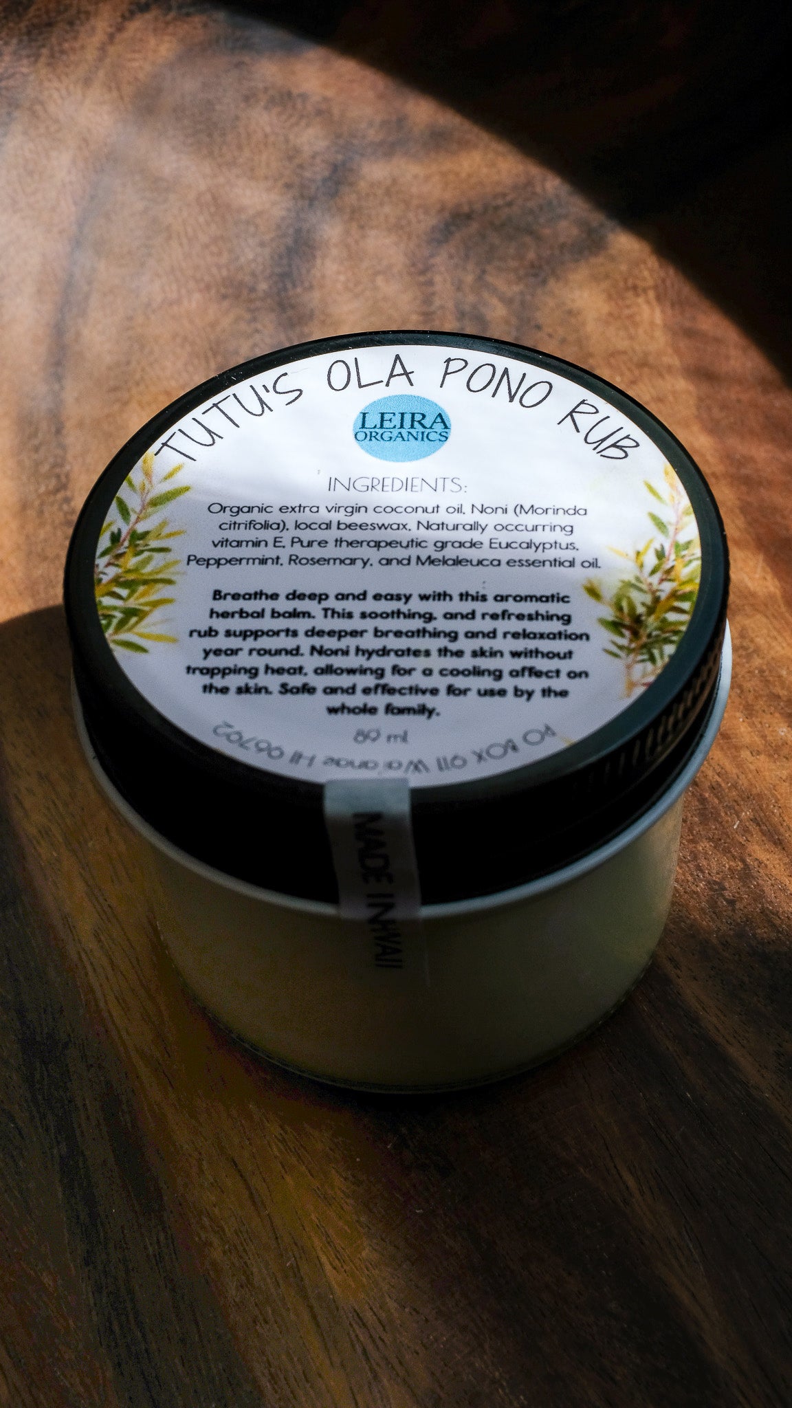 Tūtū's Ola Pono Rub - Leira Organics